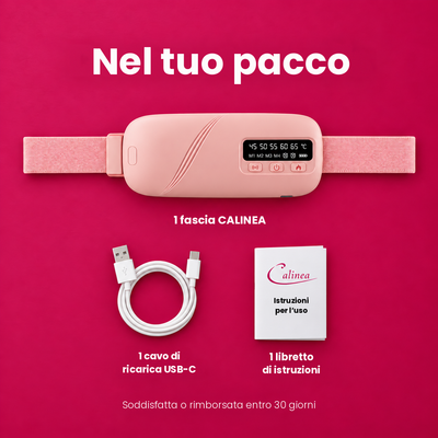 IT – Contenuto del pacco CALINEA: fascia, cavo USB-C e istruzioni