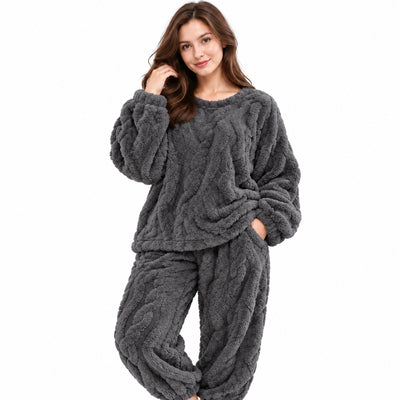 Pyjama douceur polaire gris anthracite offert